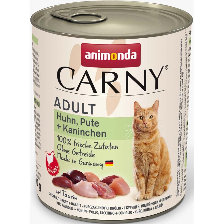 Katzen - Nassfutter ANIMONDA Carny Adult Huhn + Pute + Kaninchen, 800 g