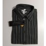 PREMIUM LINE Herren - Hemd, L, schwarz gestreift