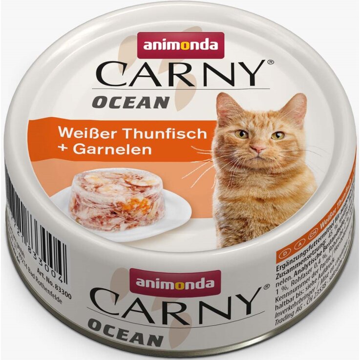 Katzen - Nassfutter ANIMONDA Carny Ocean Weißer Thunfisch + Garnelen, 80 g