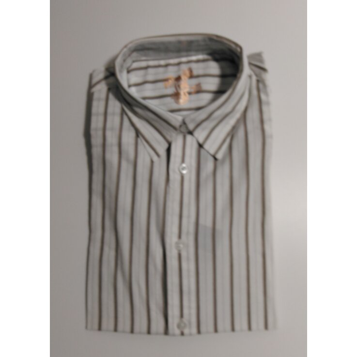 PREMIUM LINE Herren - Hemd, weiß - braun gestreift, Gr. XXL