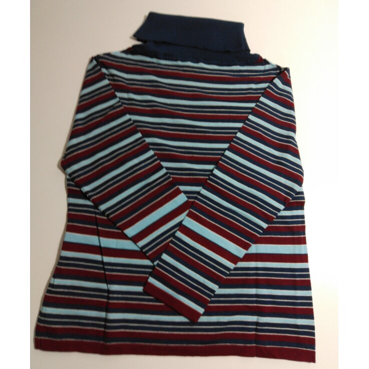 PAFF Damen - Rollkragen Pullover, blau - rot gestreift, Gr. 46