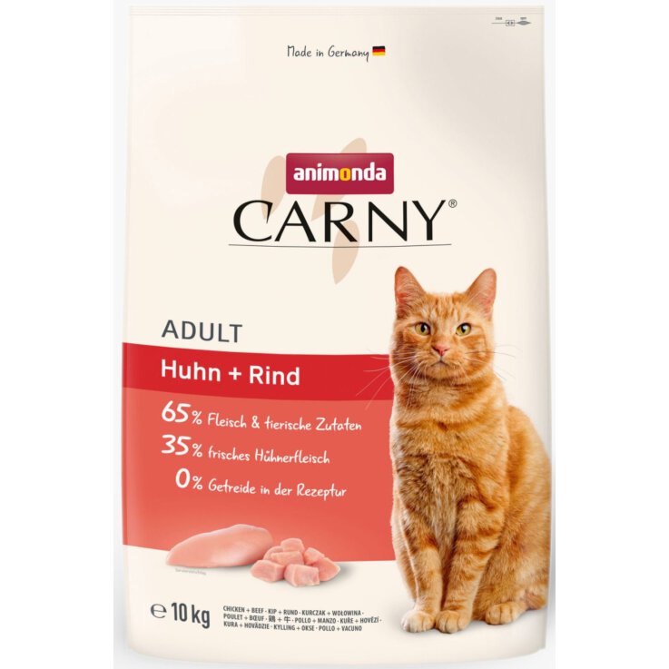 Katzen - Trockenfutter ANIMONDA Carny Cat Huhn + Rind, 10 kg