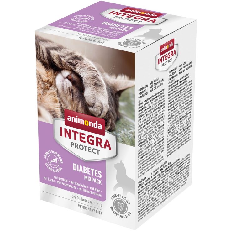 Katzen - Nassfutter ANIMONDA Integra Protect Diabetes - Mixpack, 6 x 100 g