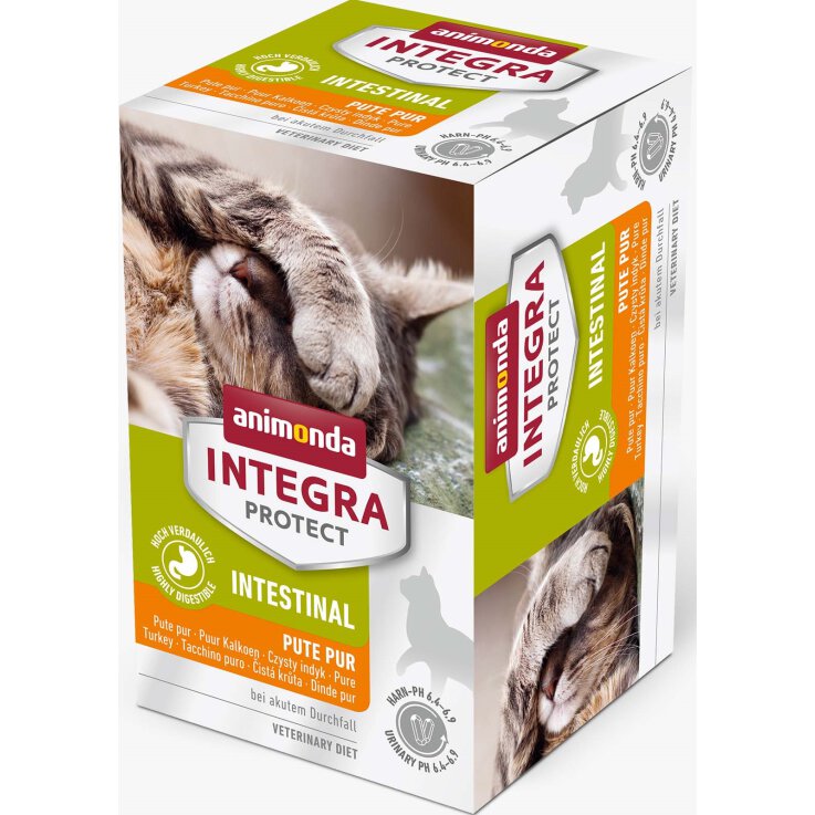 Katzen - Nassfutter ANIMONDA Integra Protect Intestinal Pute pur - Multipack, 6 x 100 g