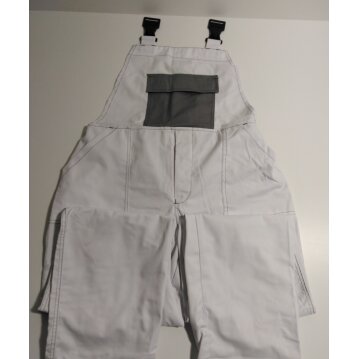 TRADE GLOB Herren Latzhose, weiß - grau, Gr: 56