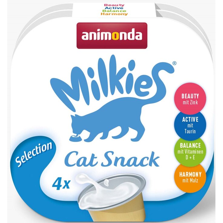 Katzen - Snacks ANIMONDA Milkies "Selection", Multipack, 4 x 15 g