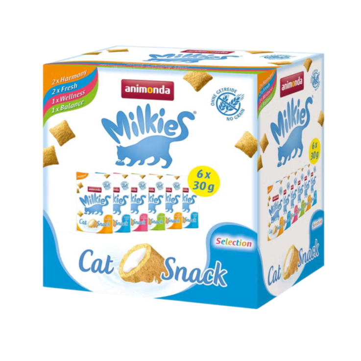 Katzen - Snacks ANIMONDA Milkies Knusperkissen Multipack, 6 x 30 g