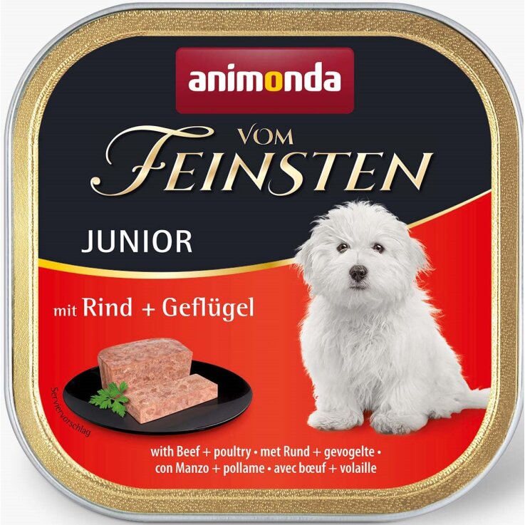 Hunde - Nassfutter ANIMONDA Vom Feinsten Junior Rind + Geflügel