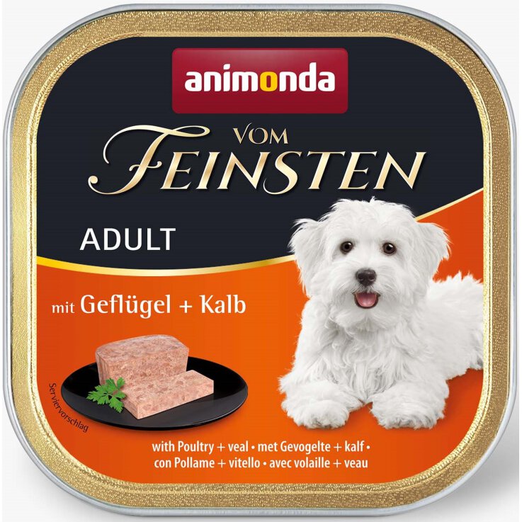 Hunde - Nassfutter ANIMONDA Vom Feinsten Adult Geflügel + Kalb