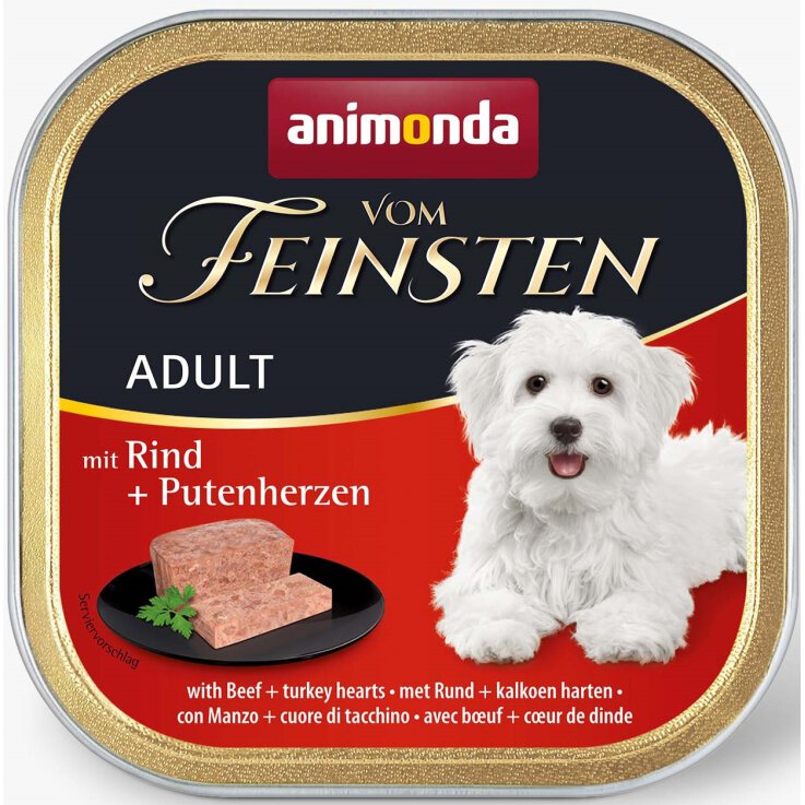 Hunde - Nassfutter ANIMONDA Vom Feinsten Adult Rind + Putenherzen