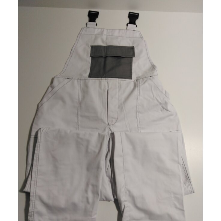 TRADE GLOB Herren Latzhose, weiß - grau, Gr: 52