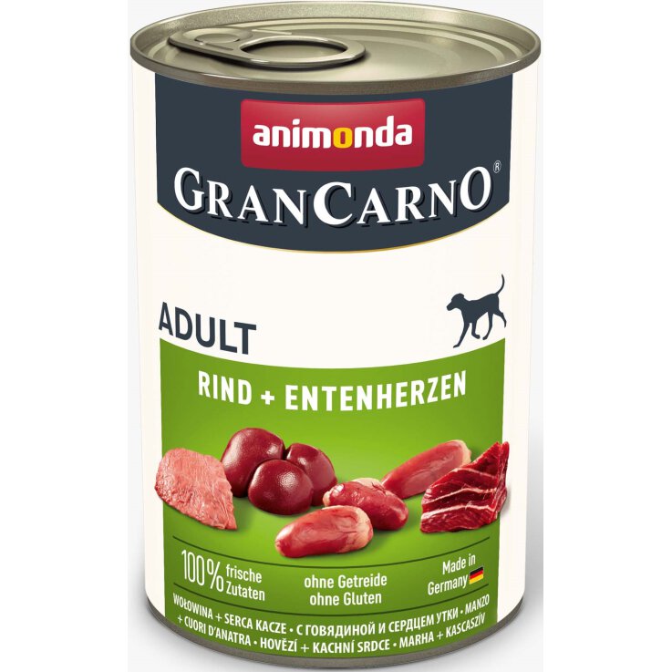 Hunde - Nassfutter ANIMONDA GranCarno Adult Rind + Entenherzen, 400 g
