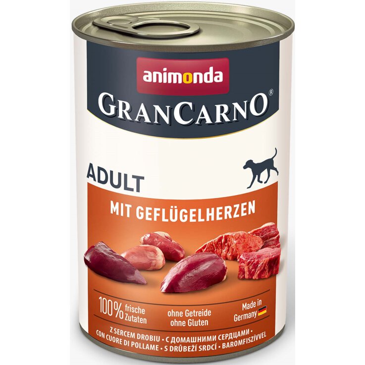 Hunde - Nassfutter ANIMONDA GranCarno Adult Geflügelherzen, 400 g