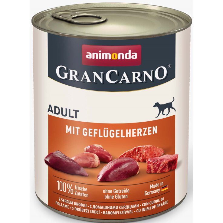 Hunde - Nassfutter ANIMONDA GranCarno Adult Geflügelherzen, 800 g
