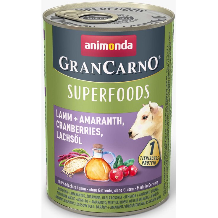 Hunde - Nassfutter ANIMONDA GranCarno Adult Superfoods Lamm, 400 g