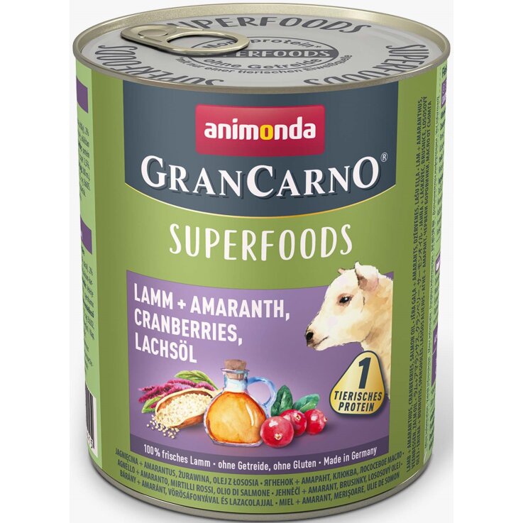 Hunde - Nassfutter ANIMONDA GranCarno Adult Superfoods Lamm, 800 g