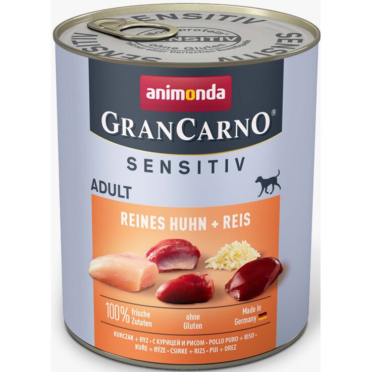 Hunde - Nassfutter ANIMONDA GranCarno Adult Sensitiv Huhn + Reis, 800 g