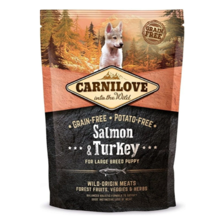 Hunde - Trockenfutter CARNILOVE Puppy Salmon & Turkey Large Breed, 1,5 kg