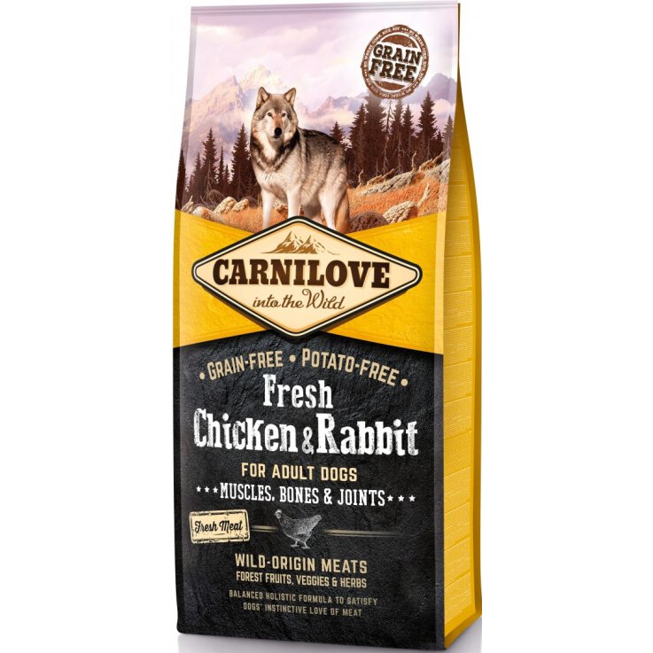 Hunde - Trockenfutter CARNILOVE Adult Fresh Chicken & Rabbit, 12 kg