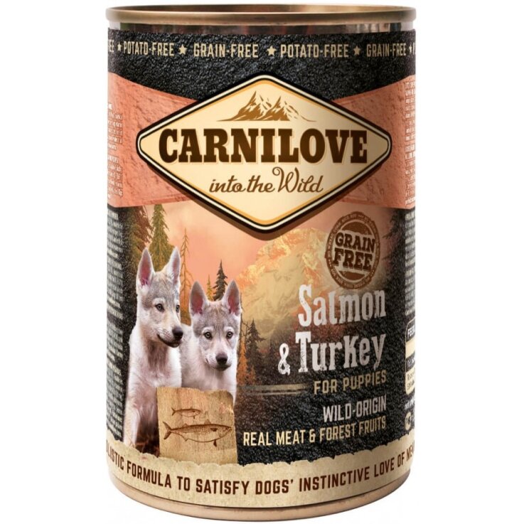 Hunde - Nassfutter CARNILOVE Puppy Meat Salmon & Turkey, 400 g