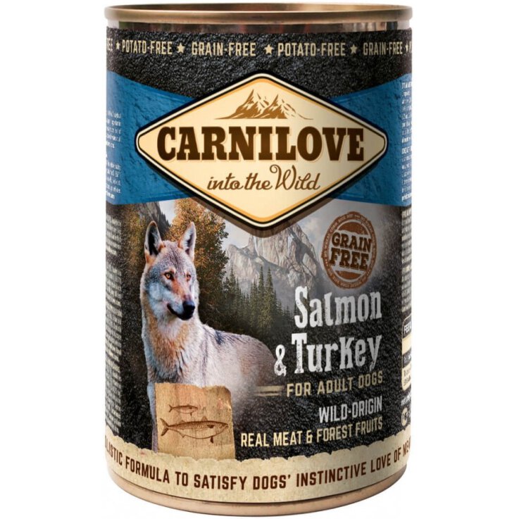 Hunde - Nassfutter CARNILOVE Adult Meat Salmon & Turkey, 400 g