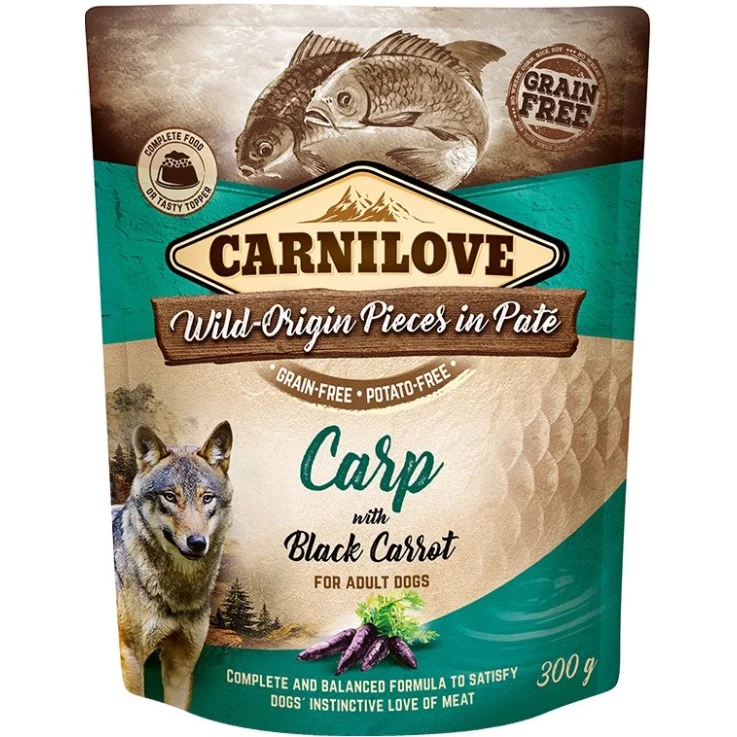 Hunde - Nassfutter CARNILOVE Adult Paté Carp & Black Carrot, 300 g