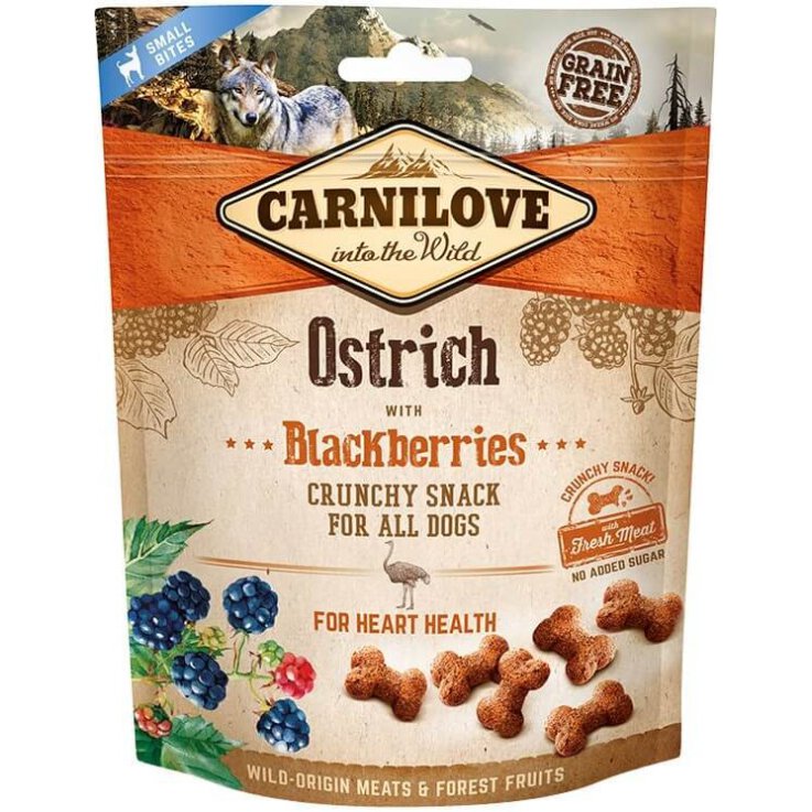 Hunde - Snacks CARNILOVE Crunchy Snack Ostrich & Blackberries, 200 g
