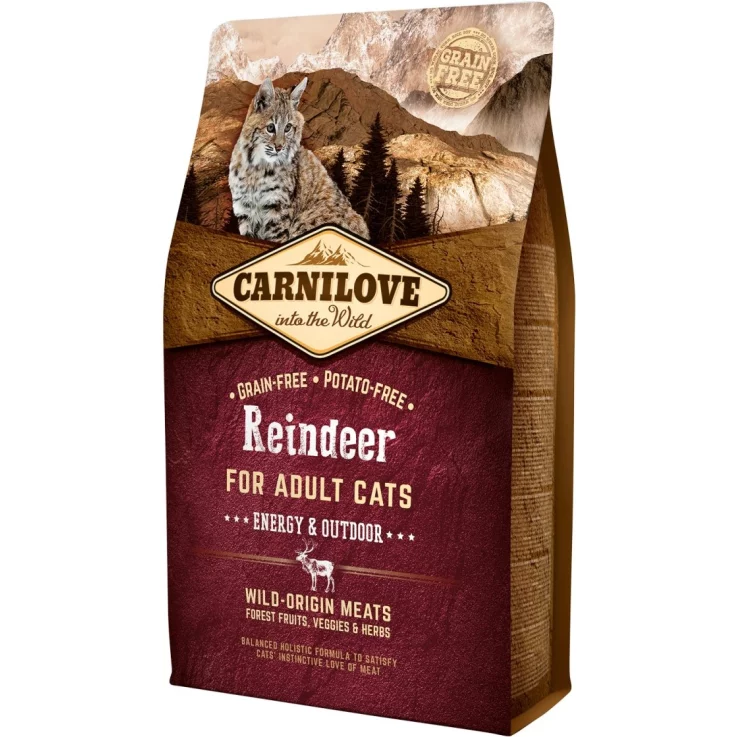 Katzen - Trockenfutter CARNILOVE Adult Reindeer Energy & Outdoor, 2 kg
