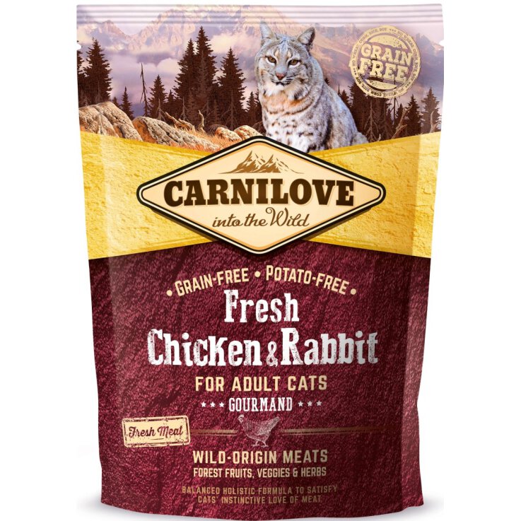 Katzen - Trockenfutter CARNILOVE Adult Fresh Chicken & Rabbit, 400 g