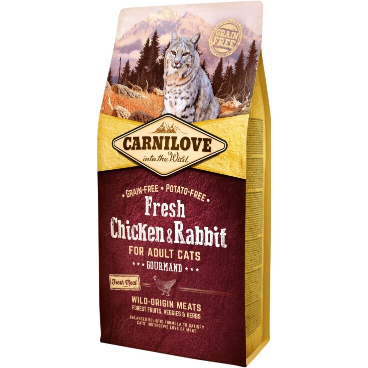 Katzen - Trockenfutter CARNILOVE Adult Fresh Chicken & Rabbit, 6 kg