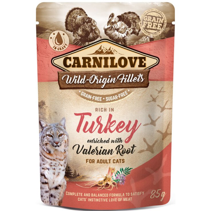 Katzen - Nassfutter CARNILOVE Adult Turkey & Valerian, 85 g