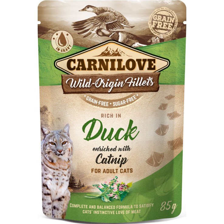Katzen - Nassfutter CARNILOVE  Adult Duck & Catnip, 85 g