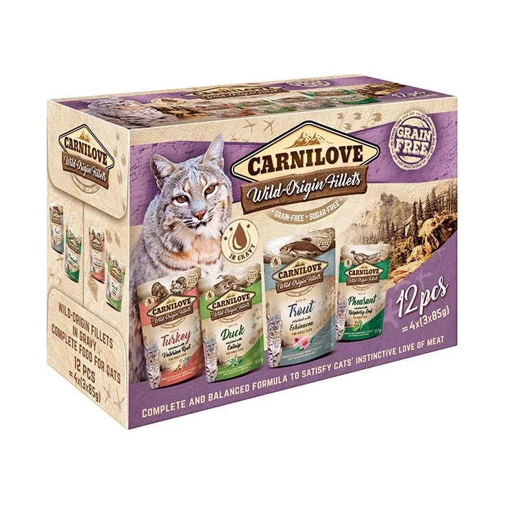 Katzen - Nassfutter CARNILOVE Adult Pouch Multipack, 12 x 85 g