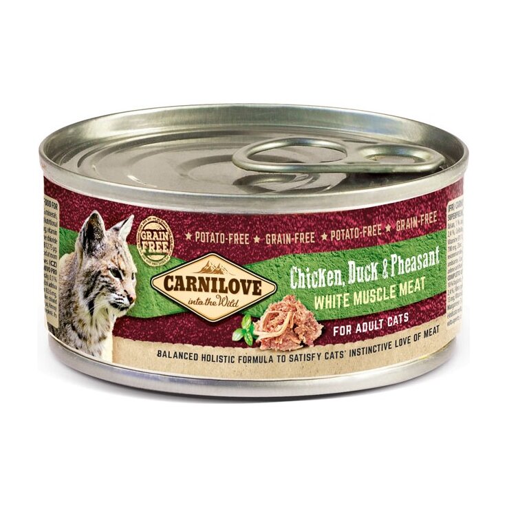Katzen - Nassfutter CARNILOVE Adult Chicken, Duck & Pheasant, 100 g