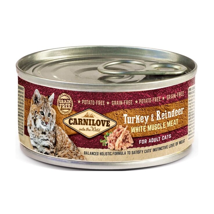 Katzen - Nassfutter CARNILOVE Adult Turkey & Reindeer, 100 g