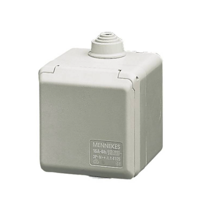 AP CEE-Wandsteckdose Cepex 32A 5p 400V 6h IP44 lichtgrau o.Schloss Type AM4110