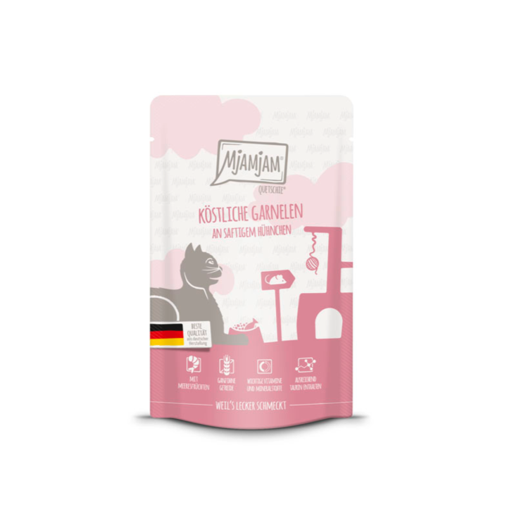 Katzen - Nassfutter MjAMjAM Adult Köstliche Garnelen an saftigem Hühnchen, 125 g