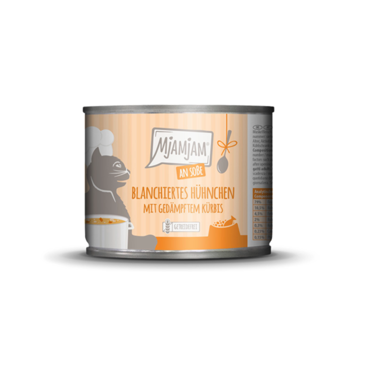 Katzen - Nassfutter MJAMJAM Cat Adult Hühnchen & Kürbis an Soße, 185 g