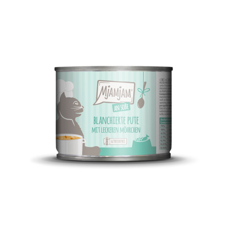 Katzen - Nassfutter MjAMjAM Adult Blanchierte Pute mit leckeren Möhrchen an Soße, 185 g