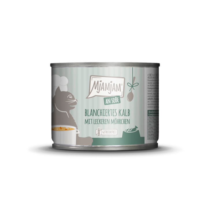 Katzen - Nassfutter MjAMjAM Adult Blanchiertes Kalb mit leckeren Möhrchen an Soße, 185 g