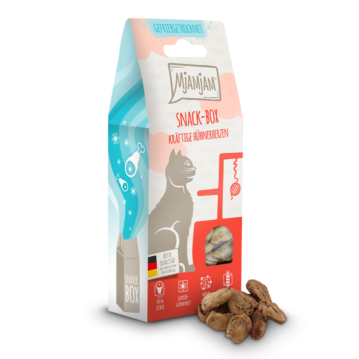 Katzen - Snacks MjAMjAM Adult Snackbox H&uuml;hnerherzen,...