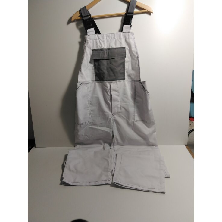 TRADE GLOB Herren Latzhose, weiß - grau, Gr: 60