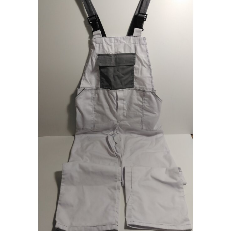 TRADE GLOB Herren Latzhose, weiß - grau, Gr: 50