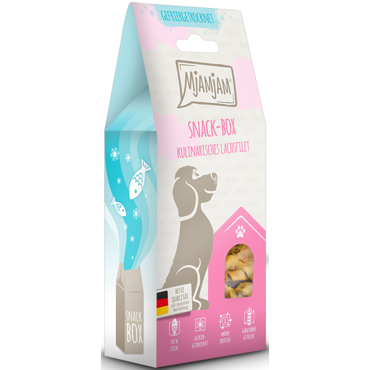 Hunde - Snacks MJAMJAM Dog Adult Snackbox Lachsfilet, 100 g