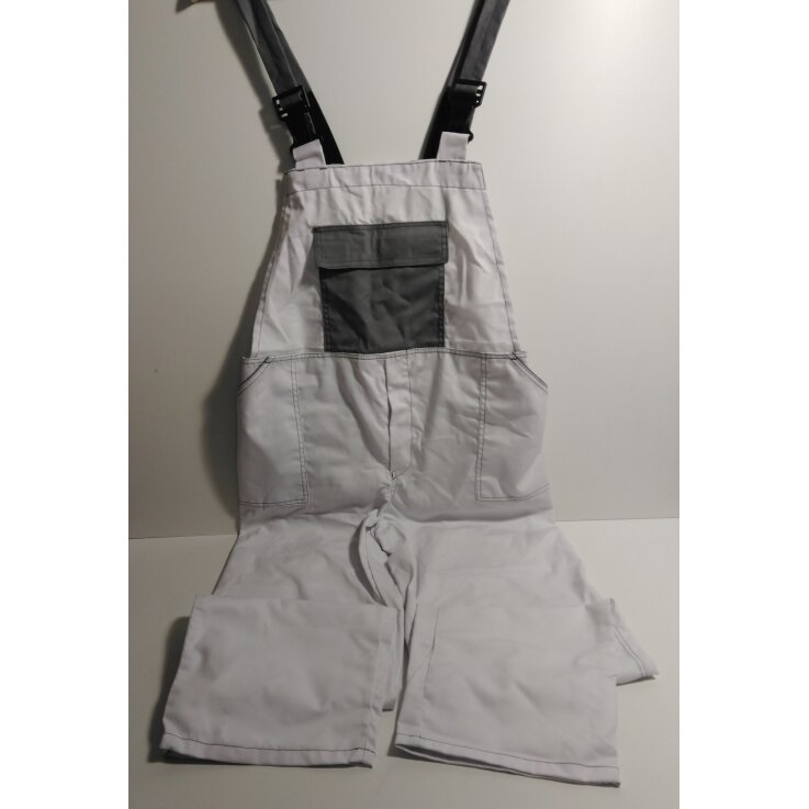 TRADE GLOB Herren Latzhose, weiß - grau, Gr: 62