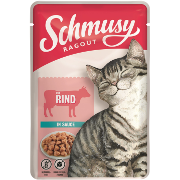 Katzen - Nassfutter SCHMUSY Adult Ragout mit Rind in...