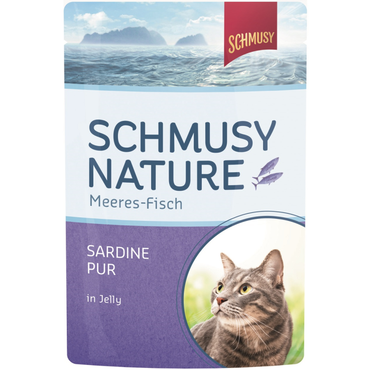 Katzen - Nassfutter SCHMUSY Adult Nature Meeresfisch - Sardine pur, 100 g
