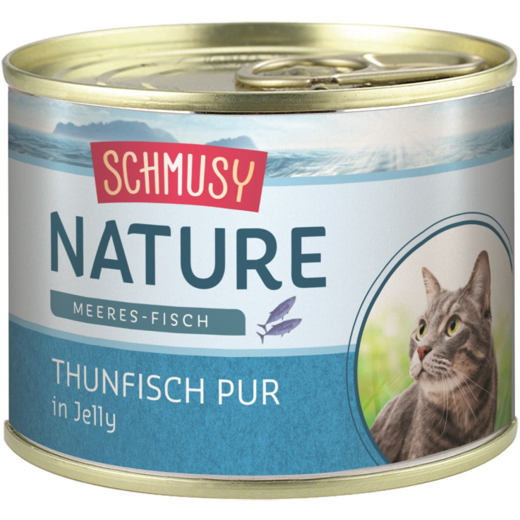 Katzen - Nassfutter SCHMUSY Adult Nature Meeresfisch - Tunfisch pur, 185 g