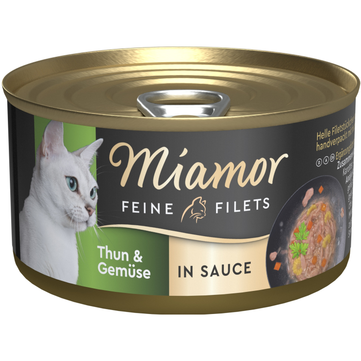 Katzen - Nassfutter MIAMOR Adult Feine Filets in Sauce Thun & Gemüse, 85 g
