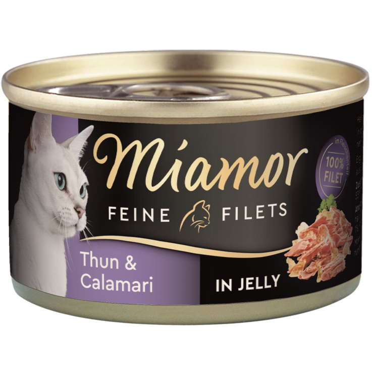 Katzen - Nassfutter MIAMOR Adult Feine Filets in Jelly Thun & Calamari, 100 g